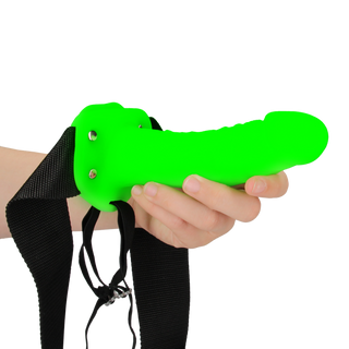 Realistisk Självlysande Strap-On Sele - 18 cm