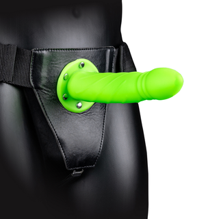 Ihålig Vriden Strap-On, 20cm Neongrön