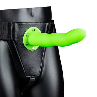 Självlysande Böjd Strap-On, 20 cm Neongrön