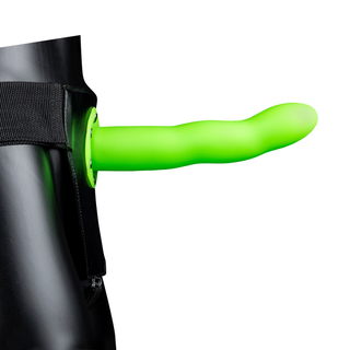 Självlysande Böjd Strap-On, 20 cm Neongrön