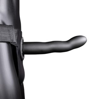 Krökt Ihålig Strap-On 20 cm Gunmetal