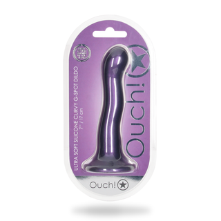 Ultra Mjuk G-punkts Dildo, 17 cm Metallisk Lila