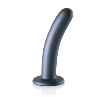 Slät G-punkts Dildo Silikon, 14.5 cm - Gunmetal