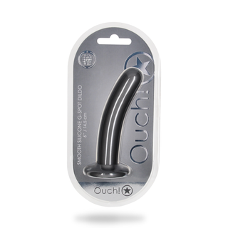 Slät G-punkts Dildo Silikon, 14.5 cm - Gunmetal
