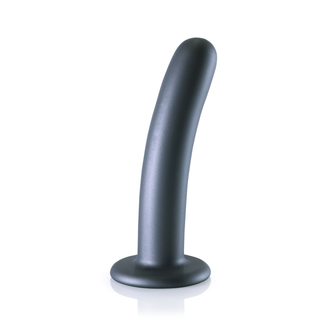 Slät G-punkts Dildo Silikon, 14.5 cm - Gunmetal