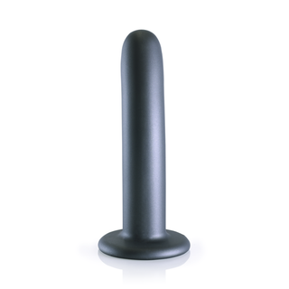 Slät G-punkts Dildo Silikon, 14.5 cm - Gunmetal
