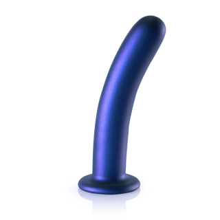 G-punkts Dildo 17 cm - Metallisk Blå Silikon