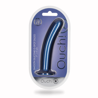 G-punkts Dildo 17 cm - Metallisk Blå Silikon
