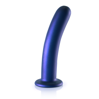 G-punkts Dildo 17 cm - Metallisk Blå Silikon
