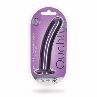 G-punkts Dildo, 17 cm, Metallisk Lila, Silikon, Sugpropp