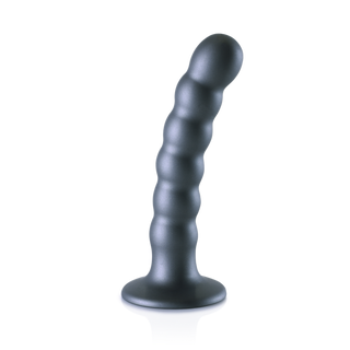 Pärlad G-punkts Dildo Silikon Sugpropp 13 cm Gunmetal
