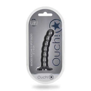 Pärlad G-punkts Dildo Silikon Sugpropp 13 cm Gunmetal