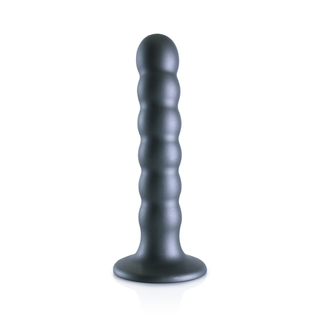 Pärlad G-punkts Dildo Silikon Sugpropp 13 cm Gunmetal