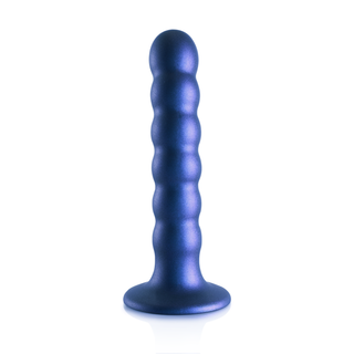 Pärlad G-punktsdildo Silikon Sugpropp 13cm Metallicblå