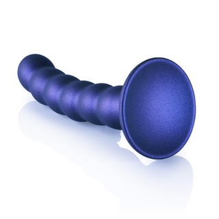 Pärlad G-punktsdildo Silikon Sugpropp 13cm Metallicblå