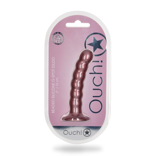Pärlad G-punkts Dildo Sugpropp 13 cm Roséguld