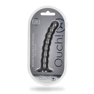 Pärlad G-punktsdildo Silikon 16,5cm Sugpropp Gunmetal