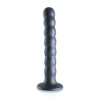 Pärlad G-punktsdildo Silikon 16,5cm Sugpropp Gunmetal