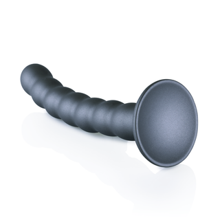 Pärlad G-punktsdildo Silikon 16,5cm Sugpropp Gunmetal