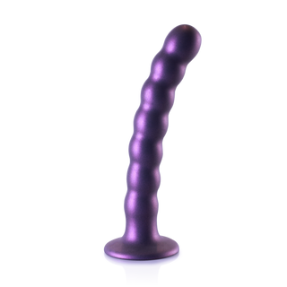 Pärlad G-punktsdildo Silikon 16,5 cm - Metallisk Lila
