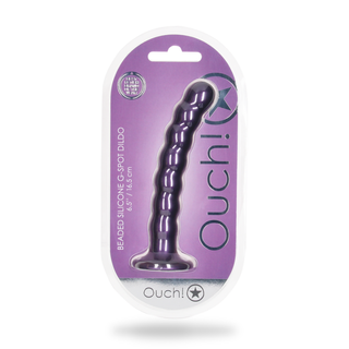 Pärlad G-punktsdildo Silikon 16,5 cm - Metallisk Lila