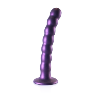 Pärlad G-punktsdildo Silikon 16,5 cm - Metallisk Lila