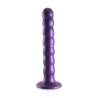 Pärlad G-punktsdildo Silikon 16,5 cm - Metallisk Lila