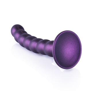 Pärlad G-punktsdildo Silikon 16,5 cm - Metallisk Lila