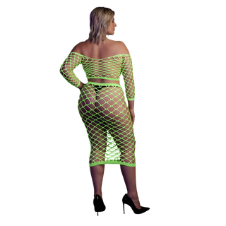 Neongrön Croptop & Kjol Set – Långärmad, Plus Size
Neongrön Croptop & Kjol Set - Stretchigt Material, Plusstorlek