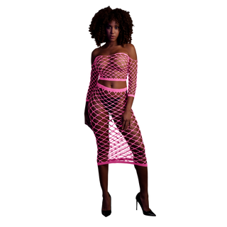 Neonrosa Croptop & Kjol Set – Långärmad, UV-aktiv One Size
Neonrosa Croptop & Kjol Set - UV-Aktiv, Långärmad, One Size