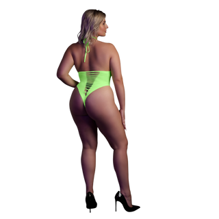 Neongrön Body Plus Size Hög Skärning UV-Aktiv