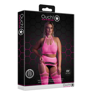 Neon Rosa Lingerieset - Crop Top & Strumpeband - Plus Size
Neon Rosa Lingerieset Crop Top & Strumpeband Plus Size