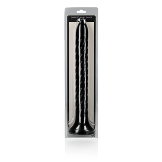 Virvlad Analdildo 30cm Svart Sugpropp Djupgående