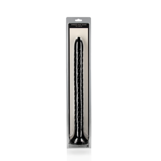 Svart Spiral Analdildo 40 cm med Sugpropp