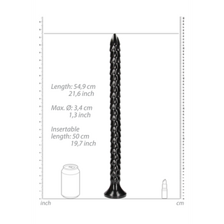 Svart Analdildo Fjällmönstrad, Vattentät, 50 cm