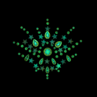 Självlysande Bröstdekoration - Glow in the Dark Kropps Smycken to Swedish:

Självlysande Bröstdekoration - Kropps Smycken
