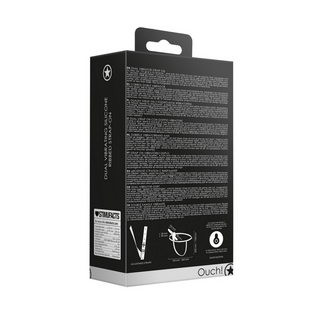 Dubbel Vibrerande Strap-On, Laddbar, 10 Hastigheter, Svart