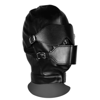 Svart Ögonbindel Mask med Bollgag - Andningsbar