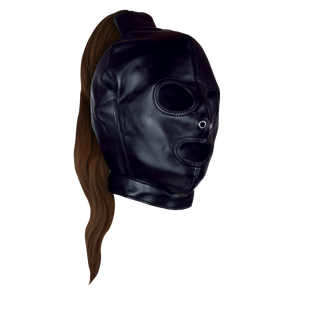 Svart Mask Brun Hästsvans Snörning