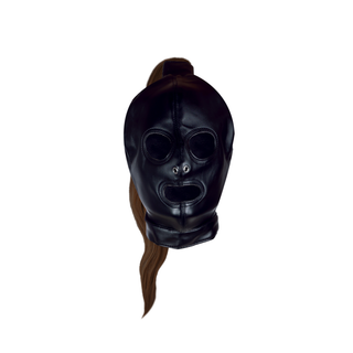 Svart Mask Brun Hästsvans Snörning