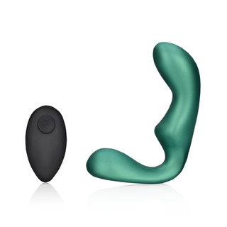 Vibrerande Prostata Stimulator - Fjärrkontroll, Metallgrön