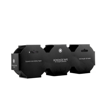 Bondagetejp Svart Självhäftande 3-pack