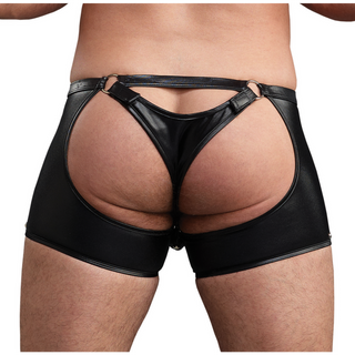 Shorts med Öppen Gren, Avtagbar String - Svart L/XL
