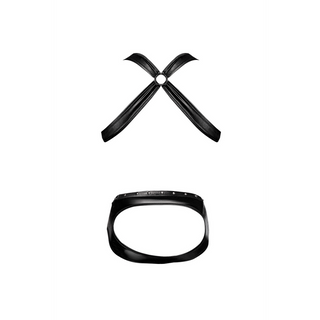 Svart Jockstrap med Hängslen & Metallringar - S/M