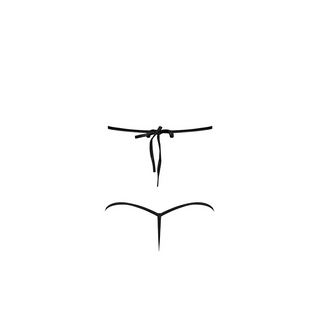 Sexig Svart Nätunderklädes Set BH & String - 2X