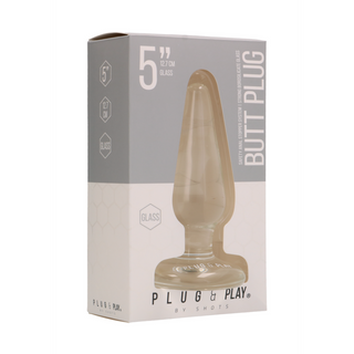 Buttplugg i Glas, Temperaturlek & Säkerhetsstopper, 13 cm