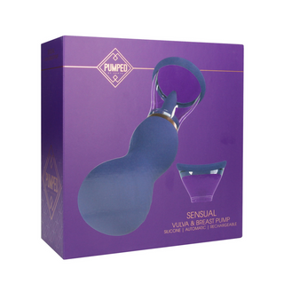 Vibrerande Vulva & Bröstpump - Lila, 5 lägen, 8 pulserande