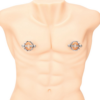 Magnetiska Nippelklämmor, Krona, Silverfärgade, Stål