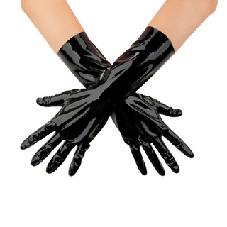 Svarta Latexhandskar XL – Handledslånga, Stretch Passform
