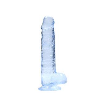 Realistisk Dildo med Bollar, 21 cm, Sugpropp & TPE